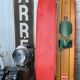 Pair of wooden water skis
