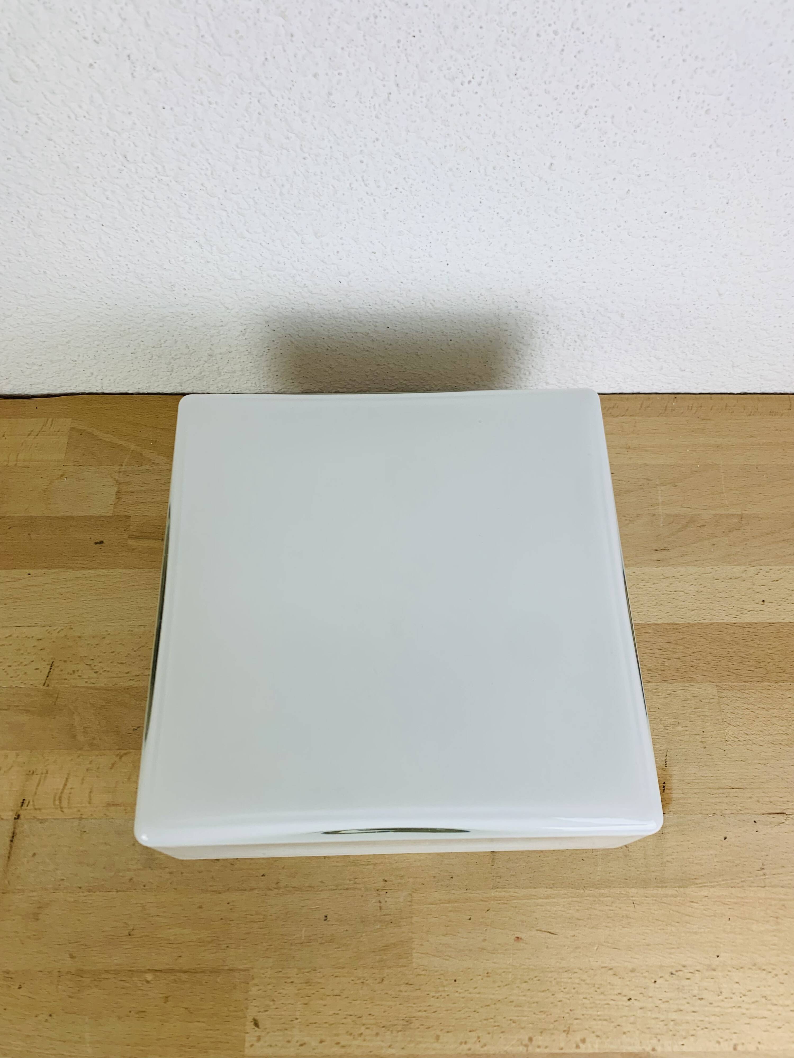 Lita 70s square opaline wall light, ceiling light