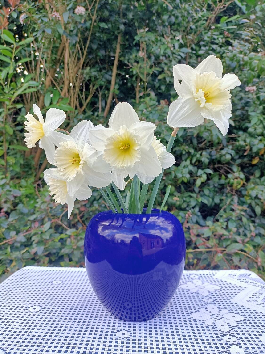 Intense blue ceramic vase