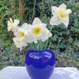 Intense blue ceramic vase