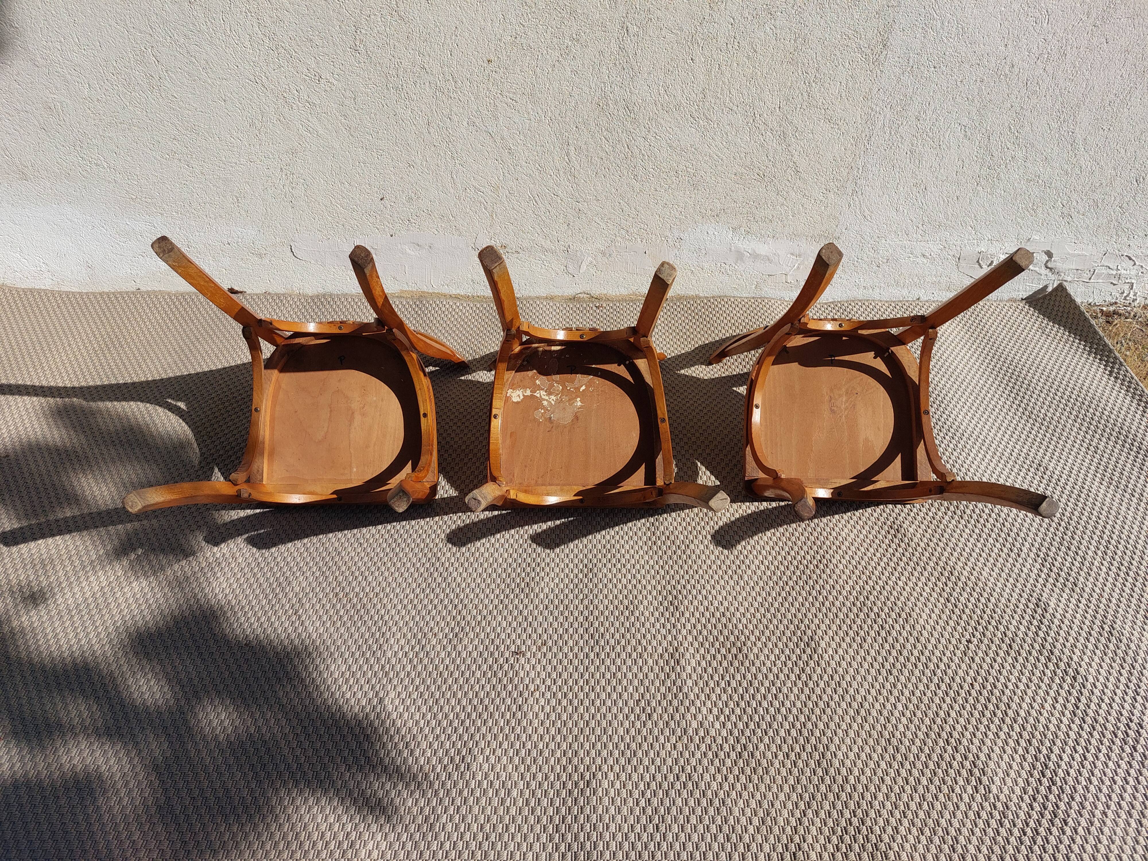 3 Luterma bistro chairs, medium oak finish