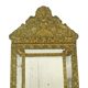 Antique Cushion Mirror Repousse Mirror Facet France 19th Century