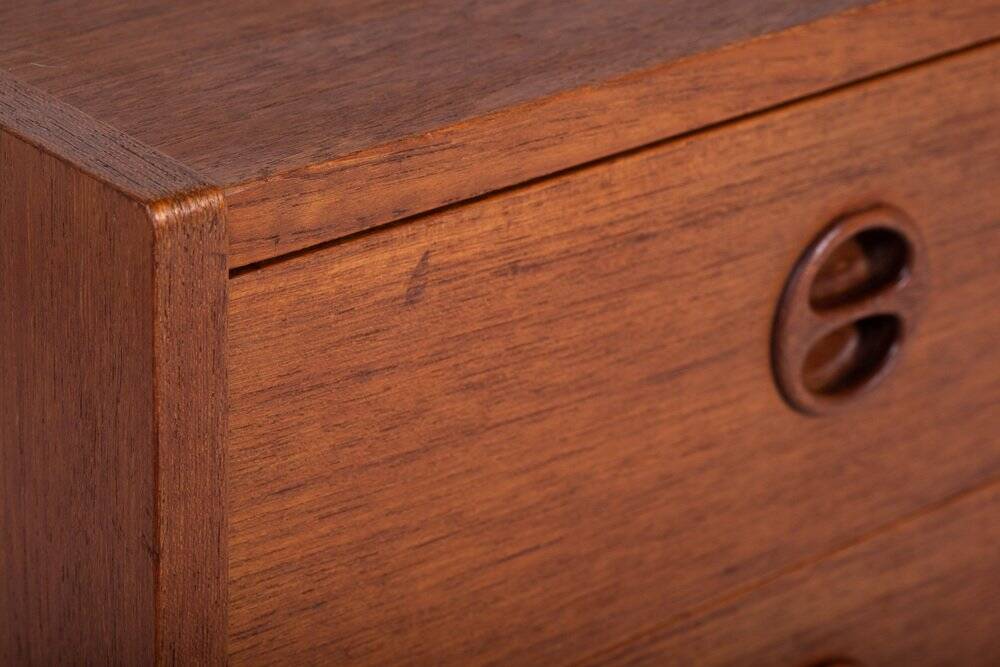 Bedside Table with 2 Drawers in Teak, Denmark, 1960s