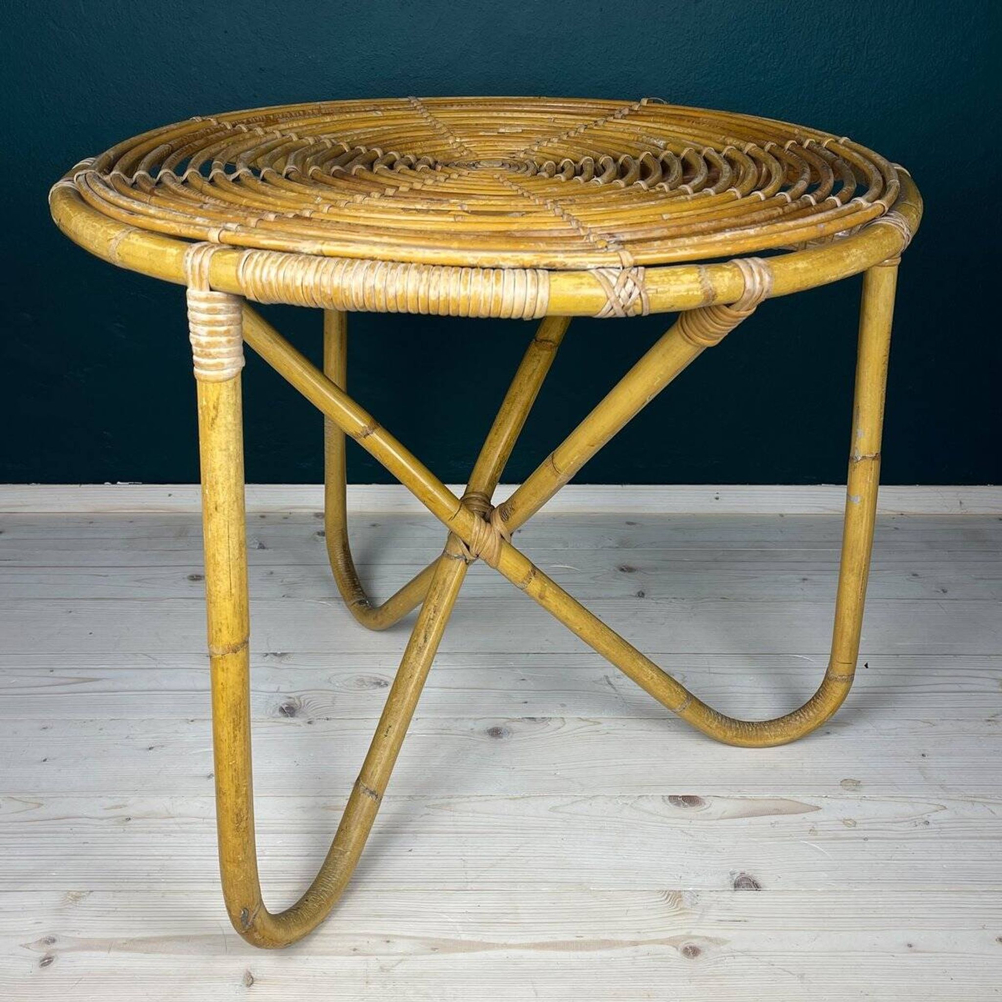 Vintage bamboo coffee table, Italy, 1960s