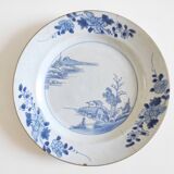 Assiette Chinoise bleu blanc 18e siècle