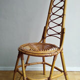 Chair rattan french work of the 1960