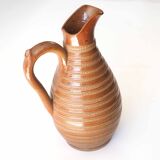 Striped stoneware pitcher