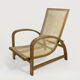 Fauteuil Jindrich Halabala en bois et canne, années 1930