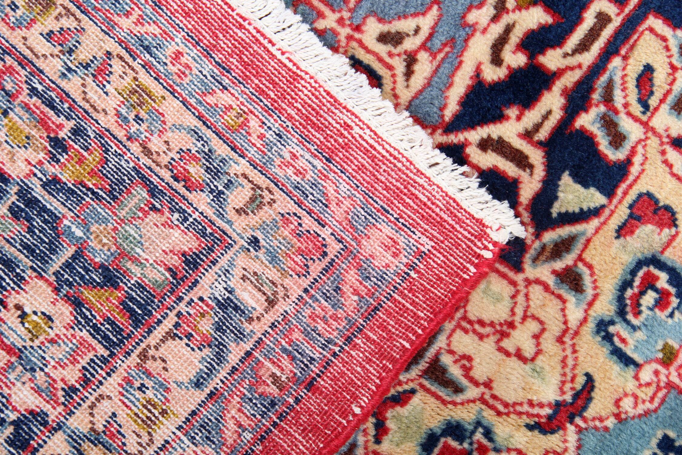 Handmade oriental red blue wool rug - 264x355cm