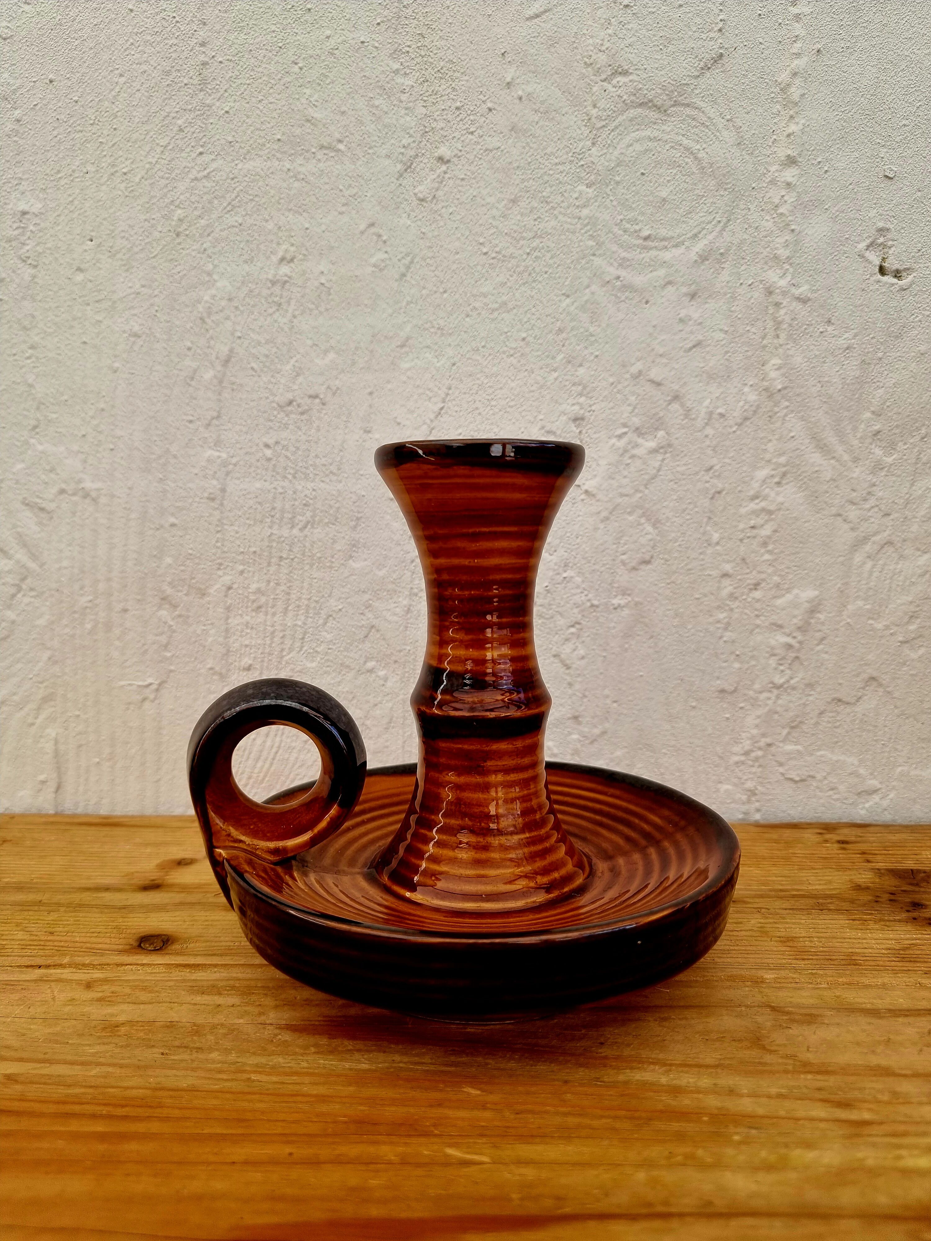 Saint Clement ceramic hand candle holder