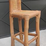 Pair of big bamboo stools 1970s