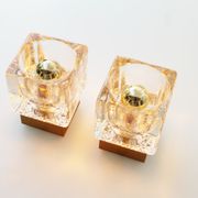 Set of brass and crystal sputnik wall sconces by Peill & Putzler, Germany 1970's