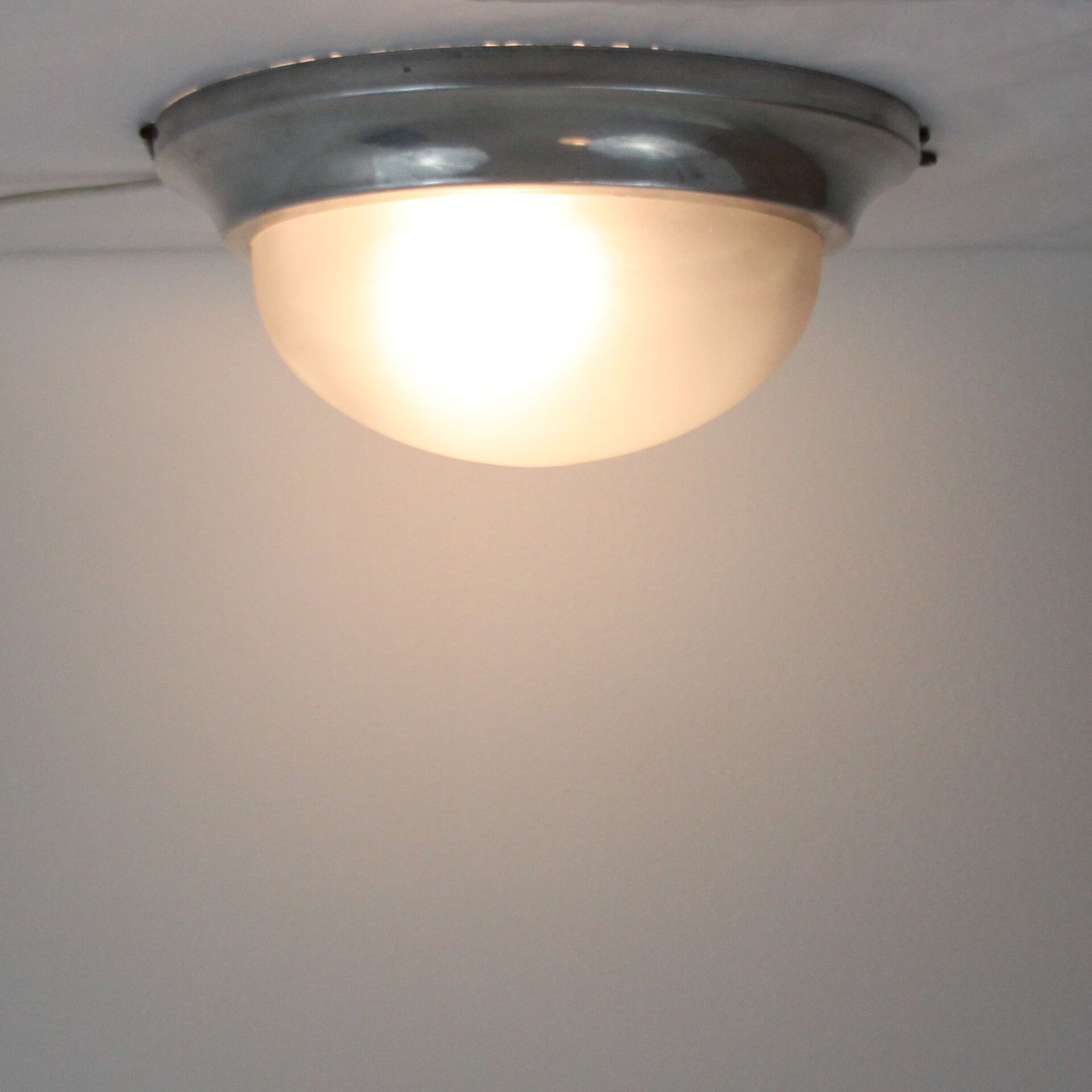 Old wall ceiling light glass and aluminium, decoration