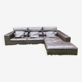Rochebobois leather corner sofa