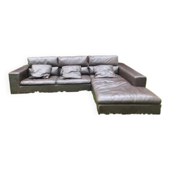 Rochebobois leather corner sofa