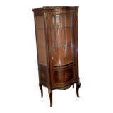 Louis XV display case with wood veneer