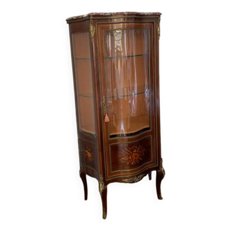 Louis XV display case, wood veneer