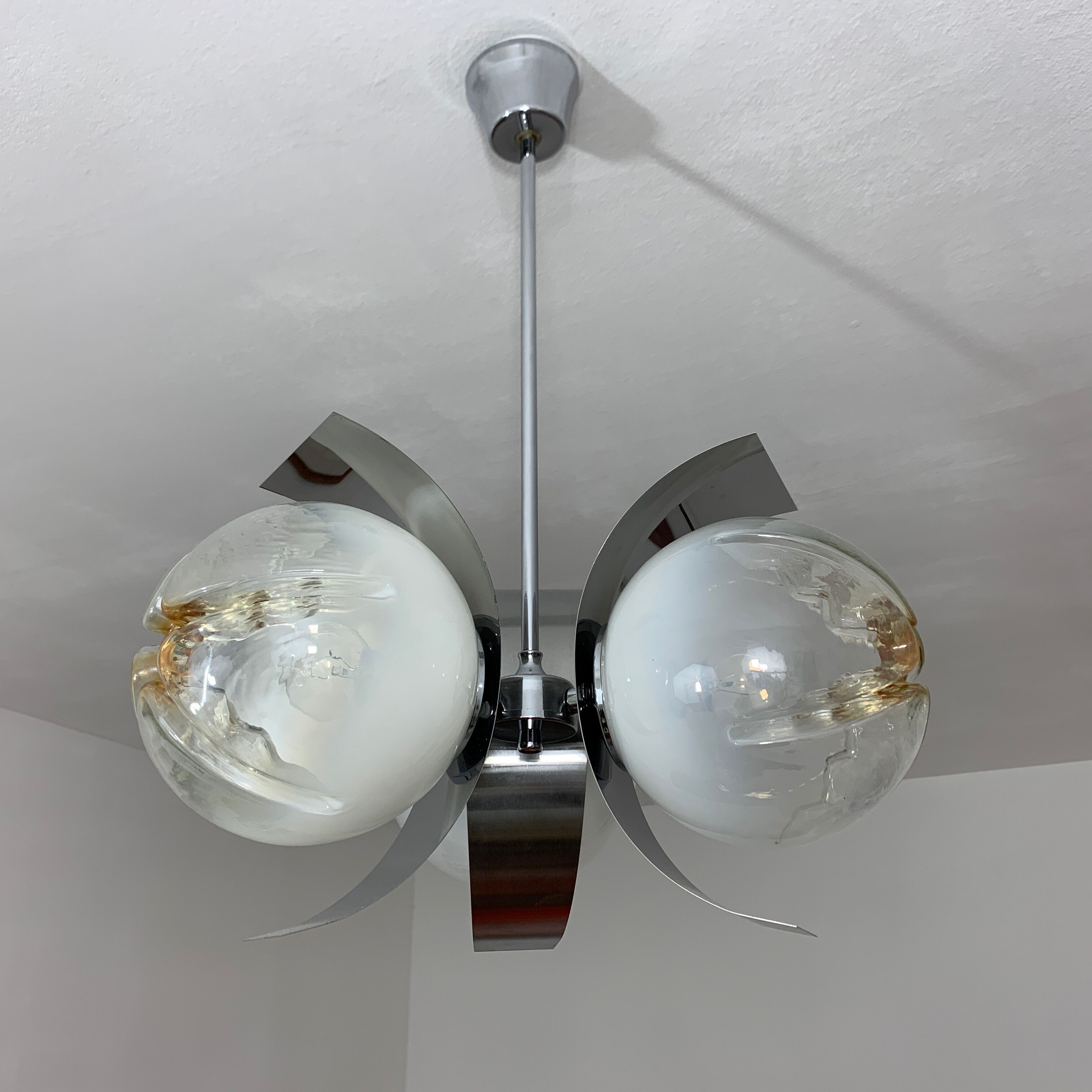 Chrome chandelier Mazzega