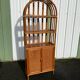 Vintage rattan, wood and cane shelf bookcase