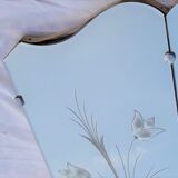 Mirror triptych engraved ancient XX Art Deco 169x75cm