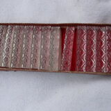 Set of twelve crystal knife holders in their box
