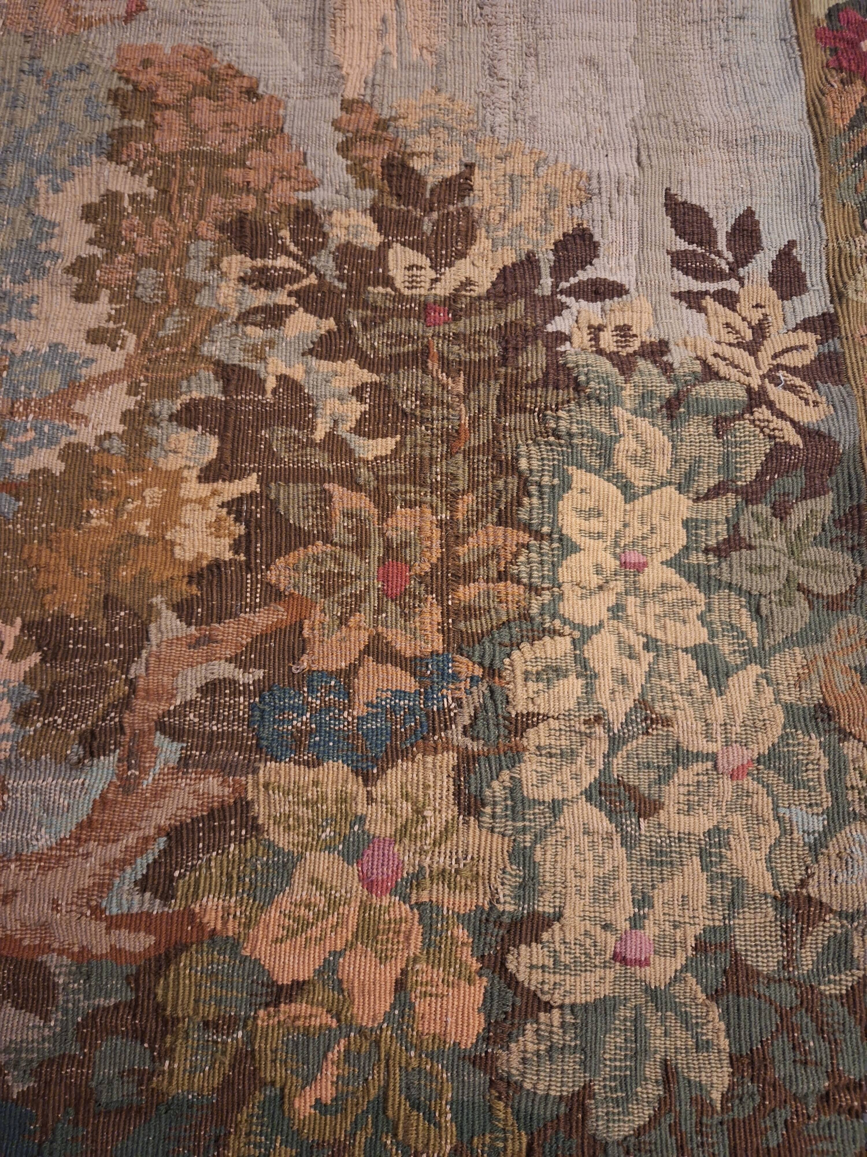 Tapisserie de laine "Verdure Flamande" de la manufacture Robert Four