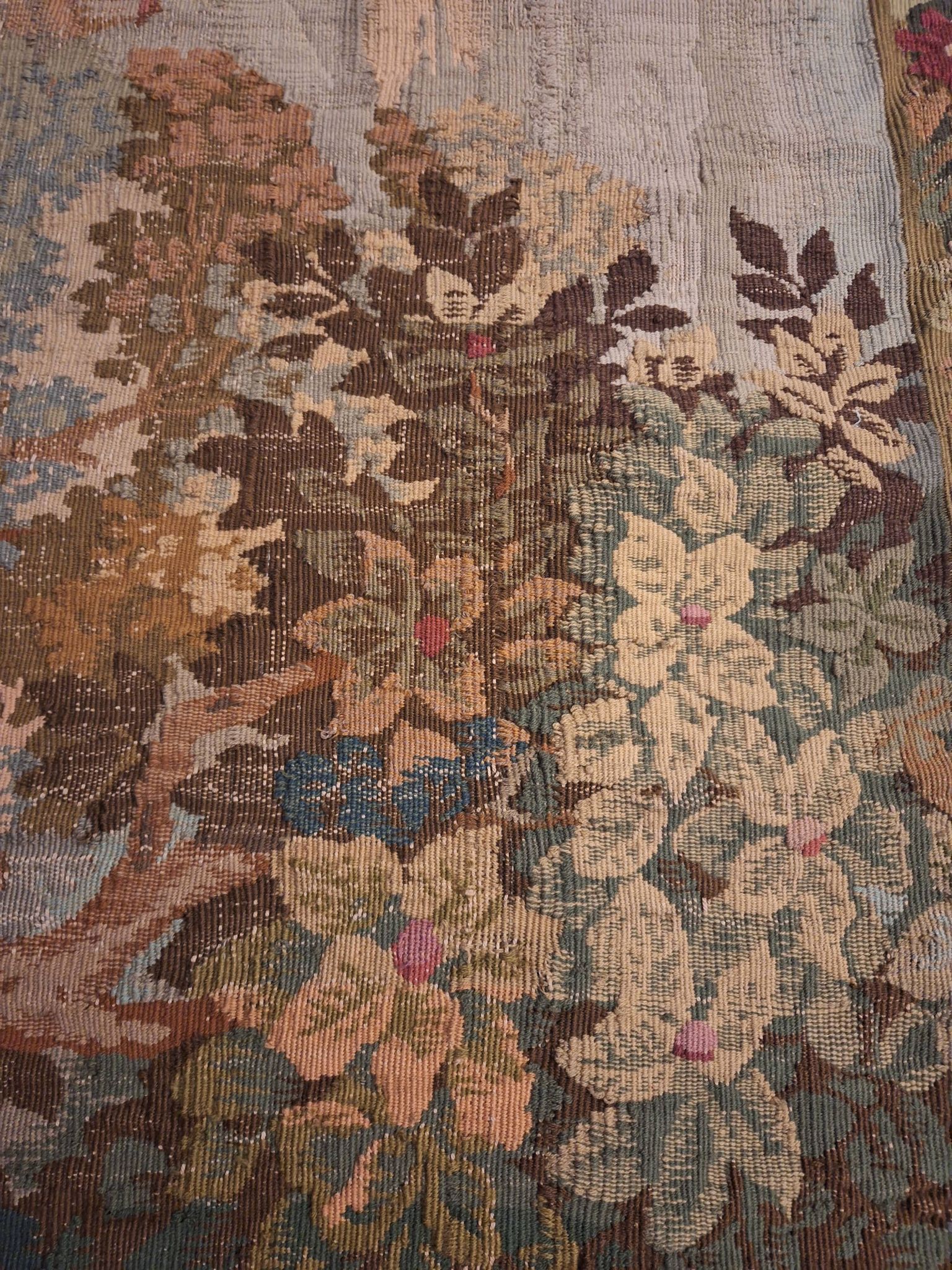 Tapisserie de laine "Verdure Flamande" de la manufacture Robert Four