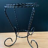 Side table wrought iron flower decoration