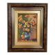 Petit tableau bouquet de fleurs huile sur panneau signée