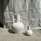 Handcrafted terracotta vase painted white with double handles h:40 d:30