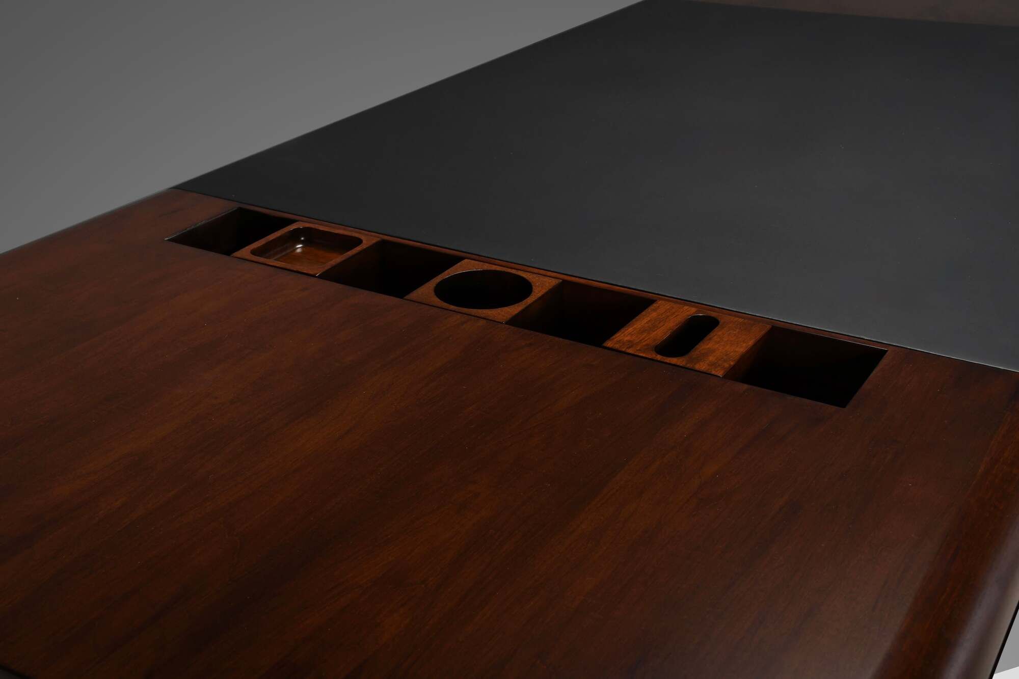 Walnut, Metal and Leather Hans von Klier “Il Ponte” Desk for Skipper, 1970s