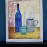 Swedish Mid-Century Oil on Canvas " Still life" Vintage and Framed