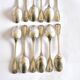Lot of 12 classic silver-plated metal teaspoons 1900 Silversmith BOULENGER