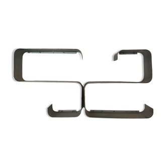 Paire d'étagères en aluminium brossé, années 70