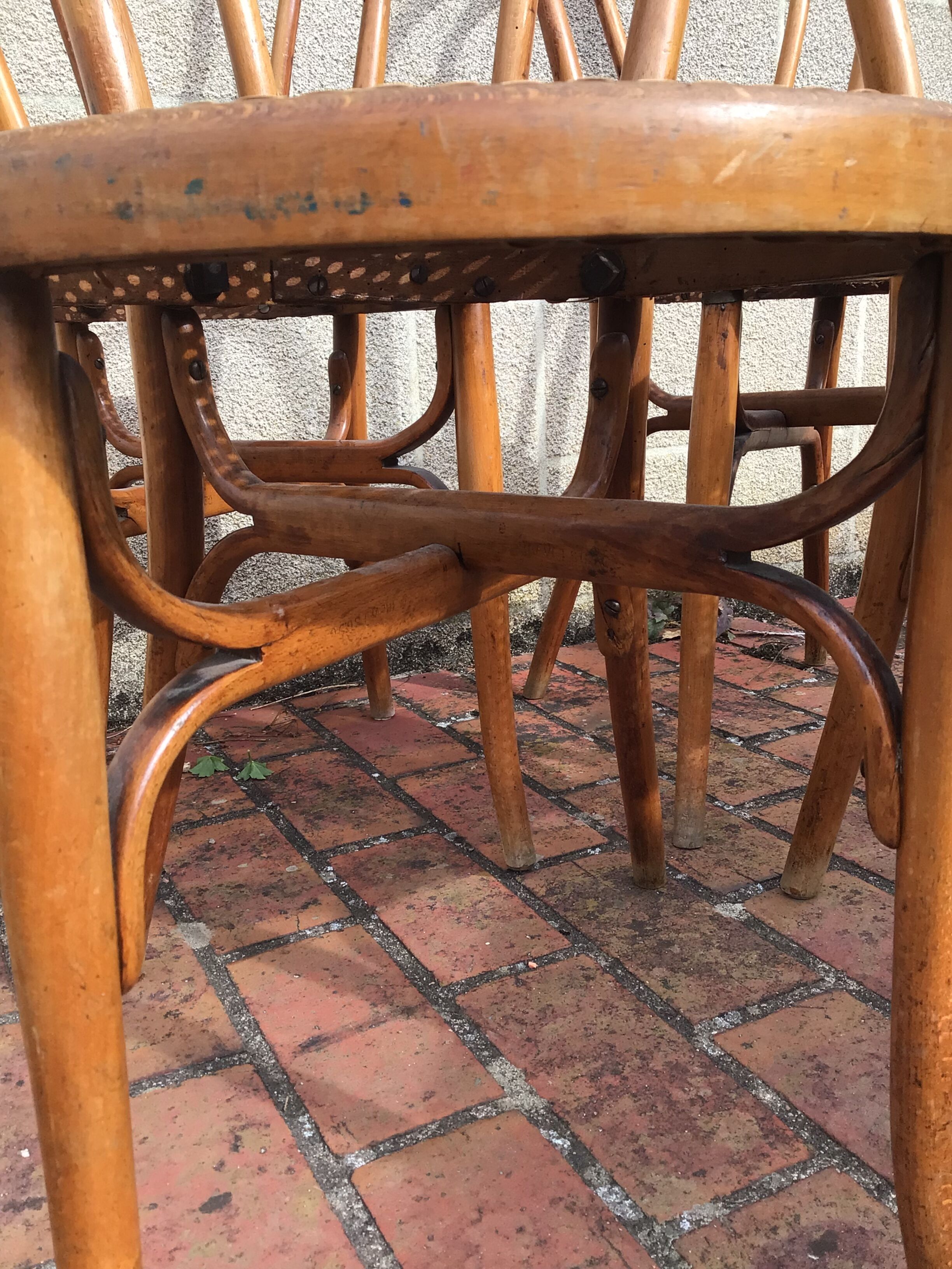 Series of 4 sgdg patented bistro chairs