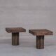 Paire de tables d'appoint en bois Wabi-Sabi, Belgique 1950