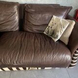 Genuine zebra leather corner sofa