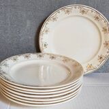 Huit assiettes à dessert Villeroy & Boch décor or