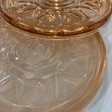 Duo under bottles pink glass