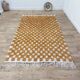 Moroccan Berber rug in ecru and camel wool with a graphic pattern, 245x150 cm.