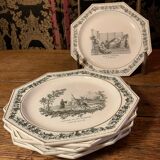 Set of six dessert plates