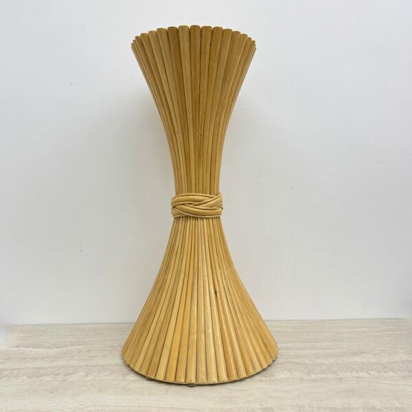 Piedestal de plante en épis de blé vintage par McGuire, années 1970