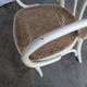 Vintage Thonet Style Dining Chair: White Beech Bentwood Cane Seat