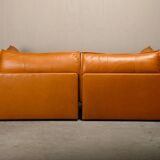 De Sede DS-19 model 'Pagoda' modular Sofa in Cognac Leather