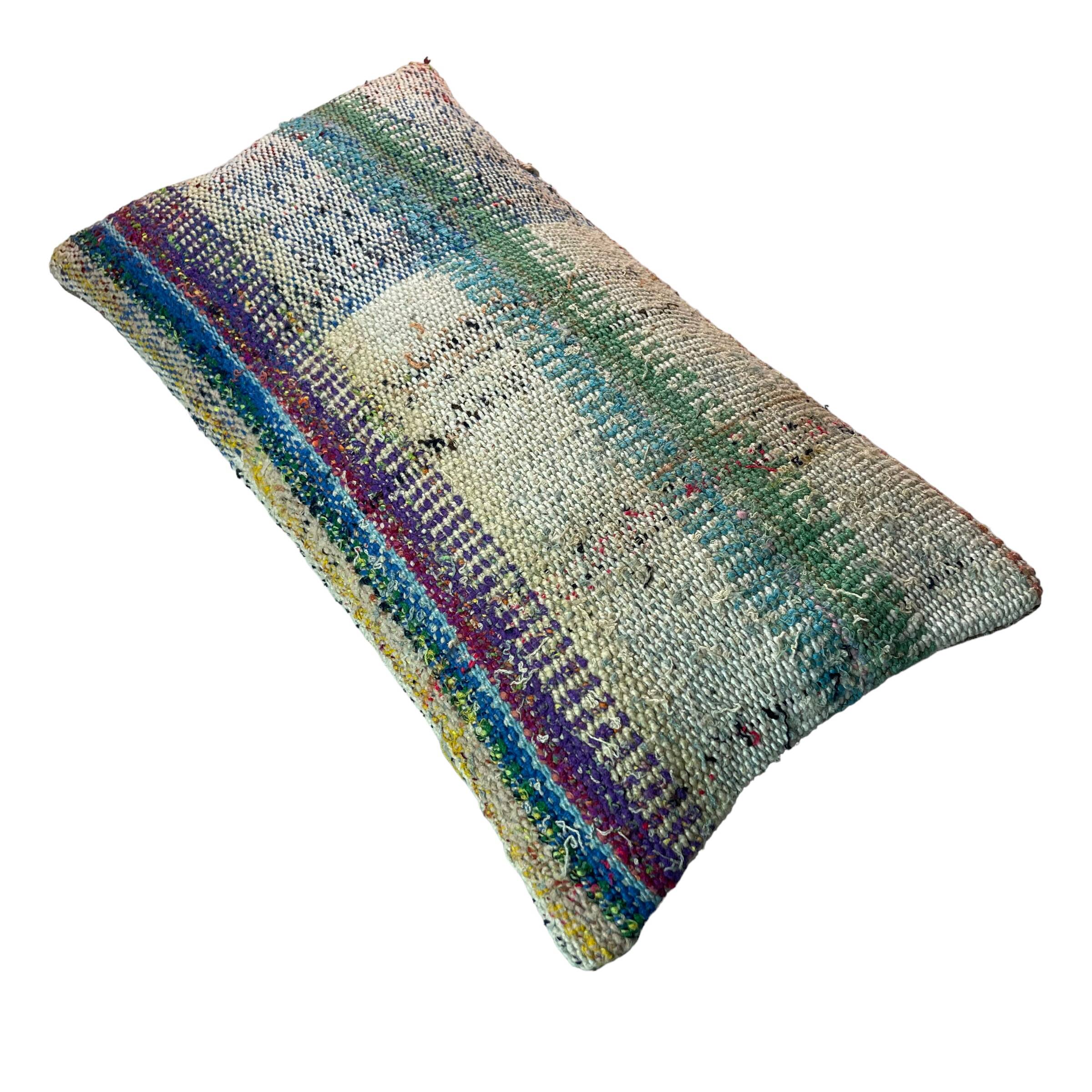 Vintage turkish kilim cushion cover , 30 x 60 cm