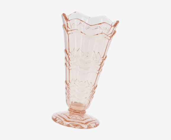 Vase en verre rose vintage | Selency