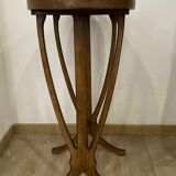 Lounge table rooster signed galle era art nouveau marquetry