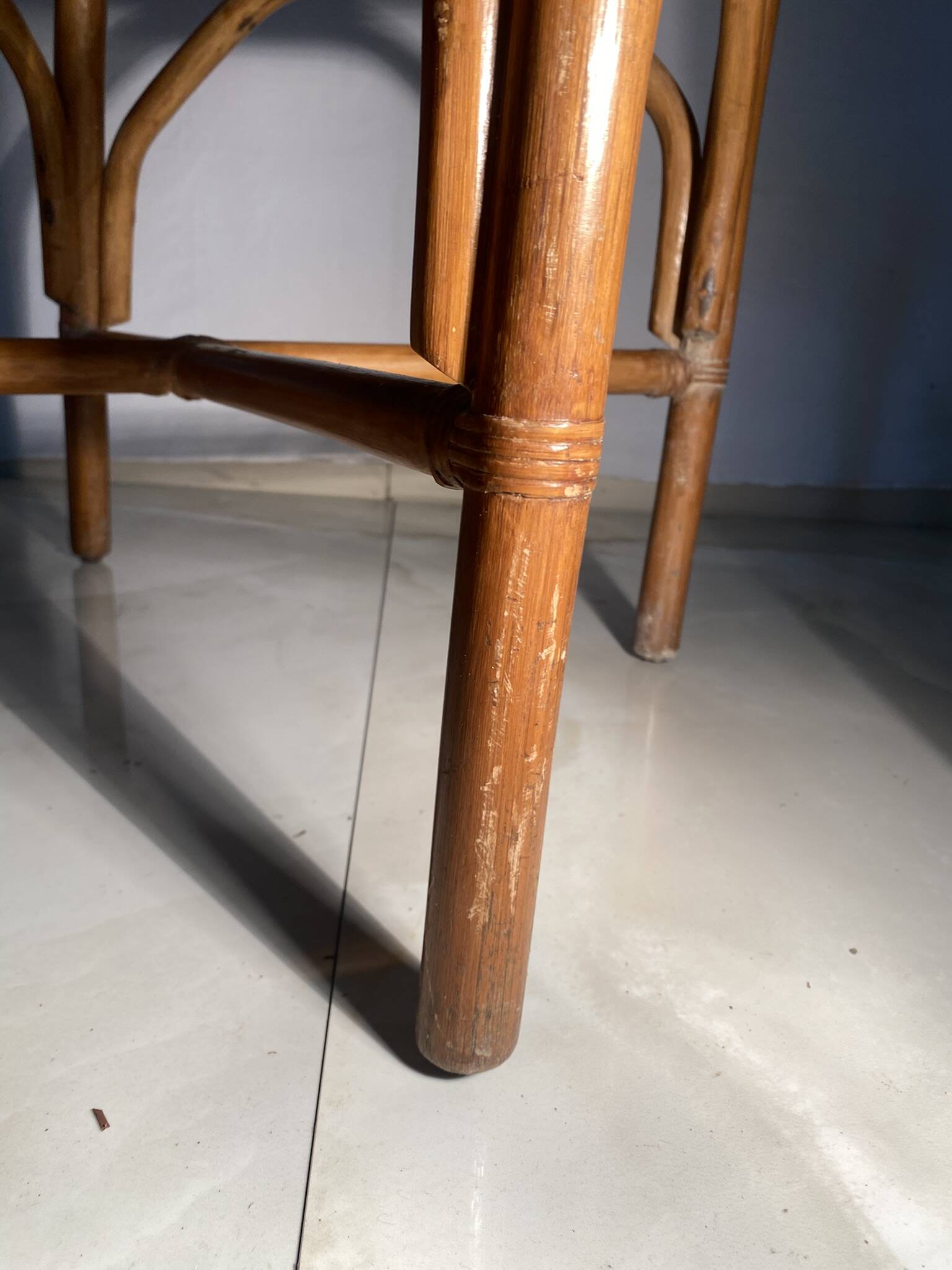 Vintage rattan chair with cane back - Bohemian style