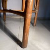 Vintage rattan chair with cane backrest - Bohemian style