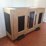 Enfilade 3 portes chêne sablé et chêne noirci année 40